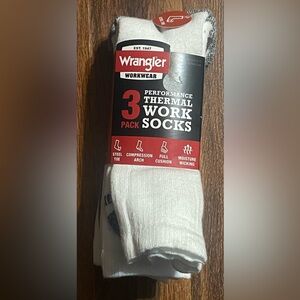 🔴Wrangler Men's White Thermal Work Socks 3-Pack! NEW!